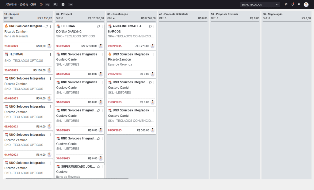 Interface Moderna e Intuitiva com Kanban